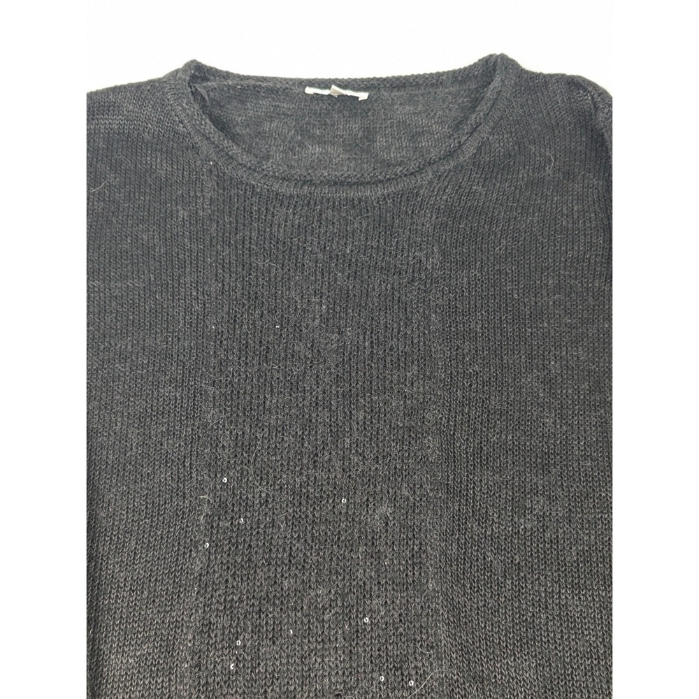 Avalin Womens Sequin Knit Pullover Sweater Charcoal Gray Crew Neck Size Large - Picture 6 of 16